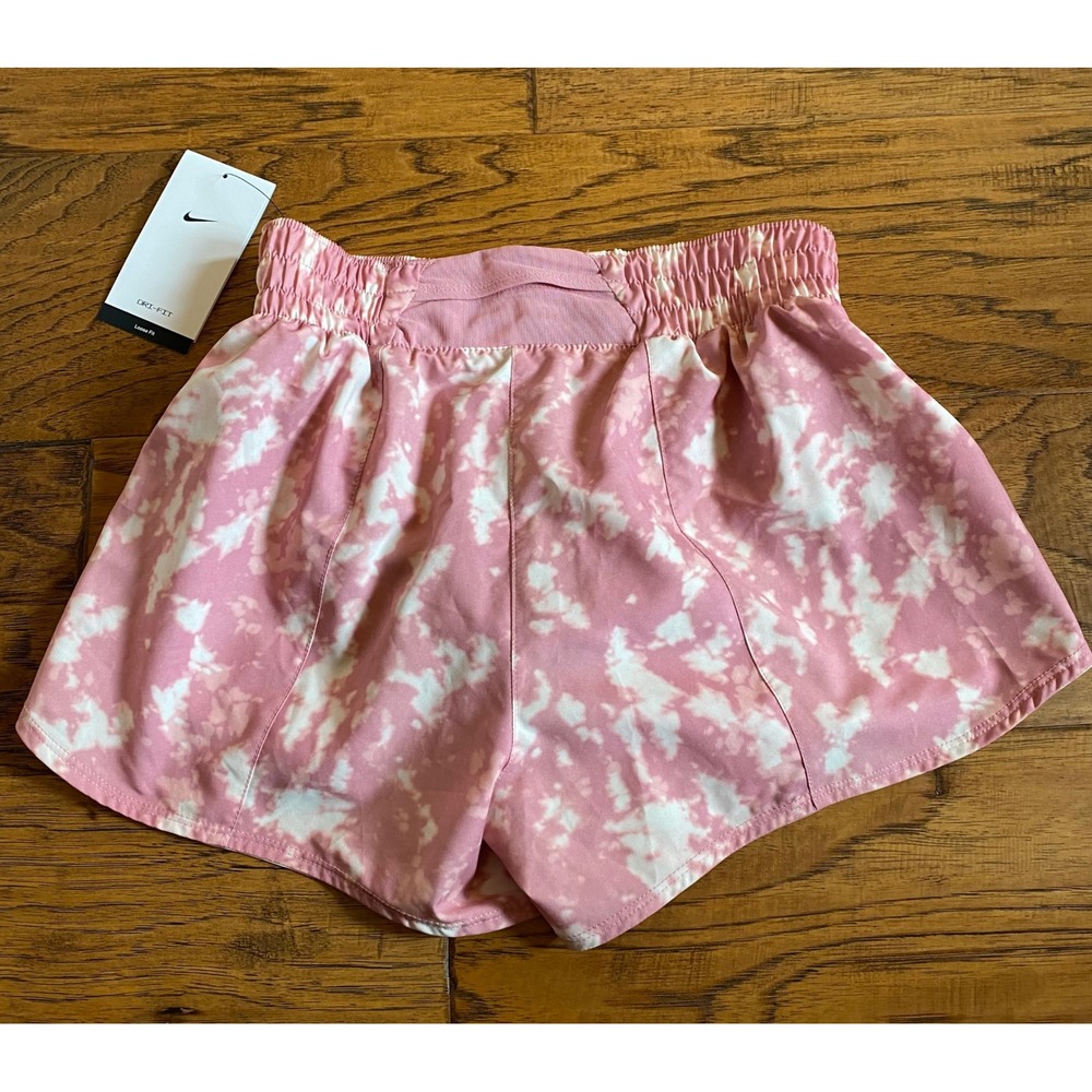 Nike Womens Dri-FIT Tie Dye Running Shorts Pink‎ White Loose Fit Size XS NWT - Picture 5 of 8